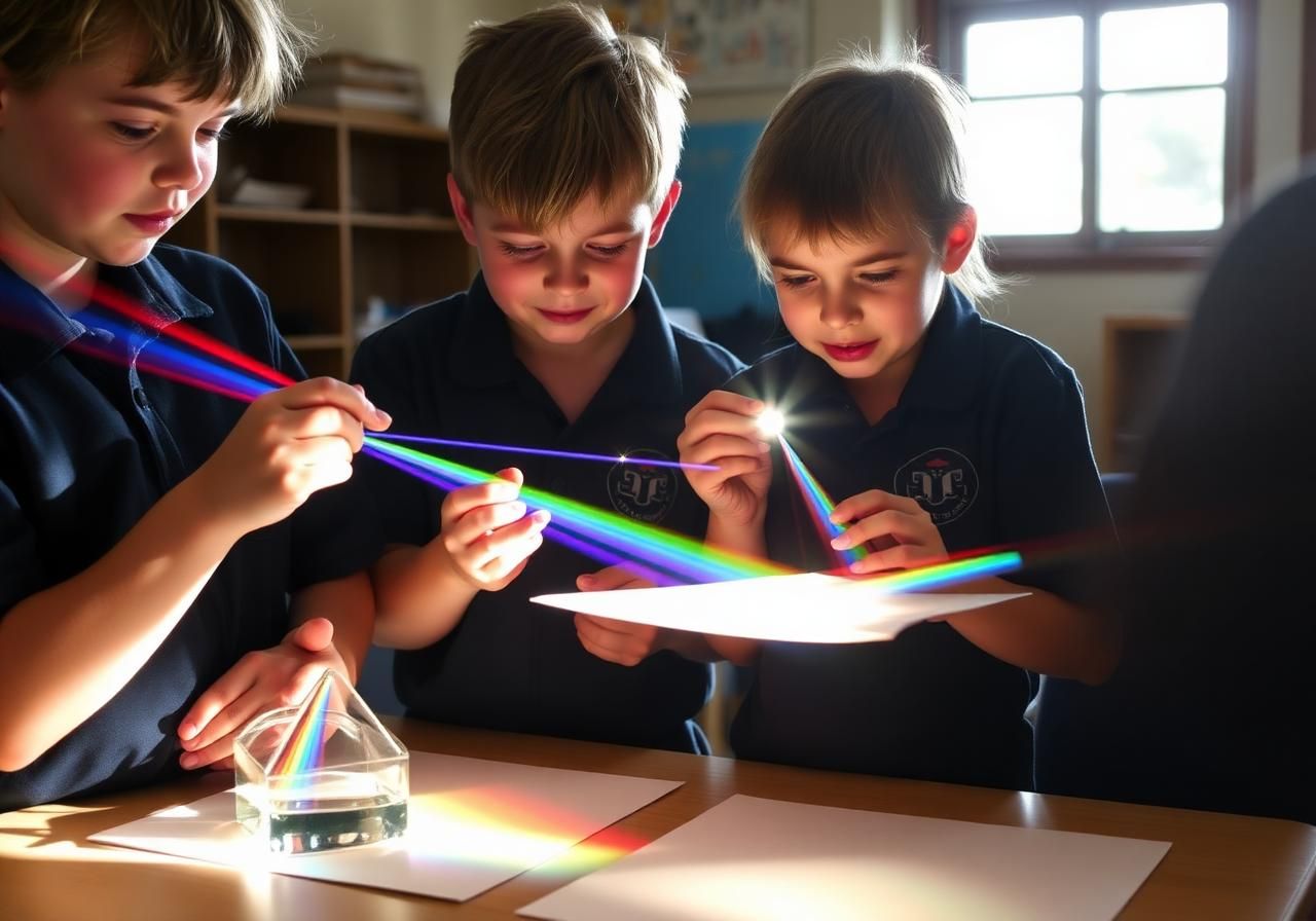 Students taking part in the Light incursion